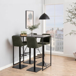 Furniture To Go Seaford Black Metal Bar Table With Black Ash Top - thumbnail 3