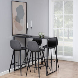 Furniture To Go Seaford Black Metal Bar Table With Black Ash Top - thumbnail 4