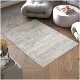 Tectake Washable Rug Dalia - Various Sizes, Faded Pattern, Easy-Care Short Pile, Non-Slip 120 X 170 Cm - Beige - thumbnail 1