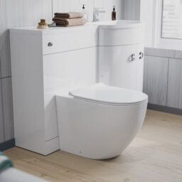 Nes Home White 1100 mm Right Hand Side Sink Combination Vanity Unit With Rimless Toilet - thumbnail 2