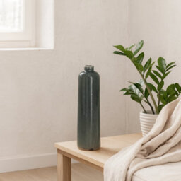 Wyld Haus Bloomwood Grey Glazed Tall Ceramic Vase Crackle Effect 500mm - thumbnail 1