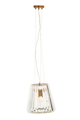 Orsina 3 Bulb Bronze Pendant Light, Geometric Glass Cone Ceiling Fixture, Crystal-Textured Shade Light - image 1