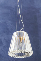 Orsina 3 Bulb Bronze Pendant Light, Geometric Glass Cone Ceiling Fixture, Crystal-Textured Shade Light - thumbnail 3