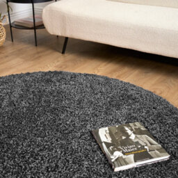 Bravich Grey Thick Shaggy Circle Rug California 5Cm Pile 150Cm Circle - thumbnail 5