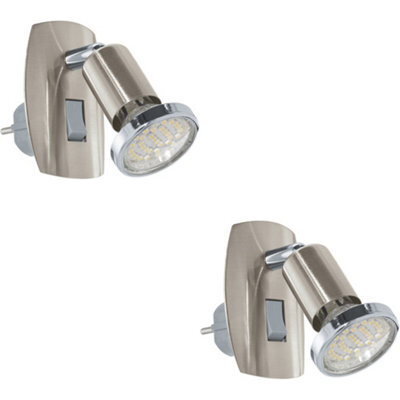 Loops 2 Pack Sleek Satin Nickel And Chrome Led Wall Light For Modern Indoor Spaces - image 1
