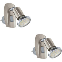 Loops 2 Pack Sleek Satin Nickel And Chrome Led Wall Light For Modern Indoor Spaces