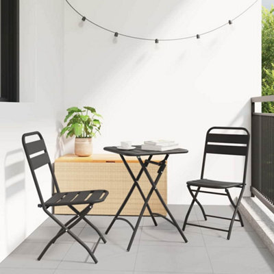 Walplus Garden Folding Chair 2 Pcs Anthracite 55 X 56.5 X 91Cm Steel - image 1