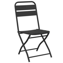 Walplus Garden Folding Chair 2 Pcs Anthracite 55 X 56.5 X 91Cm Steel - thumbnail 4