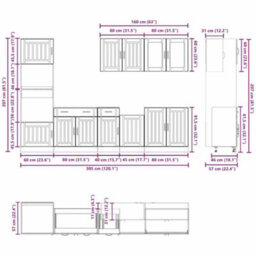 Berkfield 7 Piece Kitchen Cabinet Set Kalmar Artisan Oak Engineered Wood - thumbnail 8