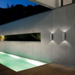 Ideal Lux Gun  2 Light Outdoor Large Up Down Wall Light Aluminium, Putty Ip54, E27 - thumbnail 2