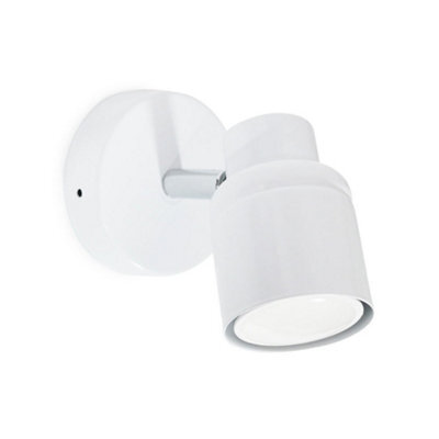 Valuelights Benton White Single Ip44 Bathroom Wall Spotlight - image 1