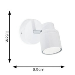 Valuelights Benton White Single Ip44 Bathroom Wall Spotlight - thumbnail 7