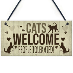 Red Ocean Novelty Cat Signs For Home Funny Cat House Sign Gate Door Plaque Pet Animal Lover Gifts - thumbnail 1