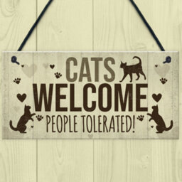 Red Ocean Novelty Cat Signs For Home Funny Cat House Sign Gate Door Plaque Pet Animal Lover Gifts - thumbnail 2