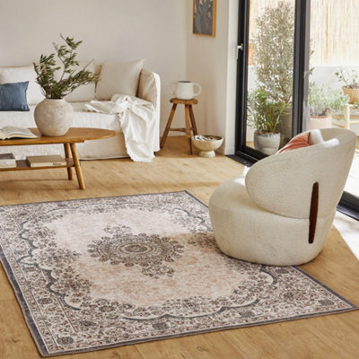 Sweeek - Indoor Rug With Baroque Pattern, Pink, Red And Blue, Melgy, 230X160 Cm - image 1