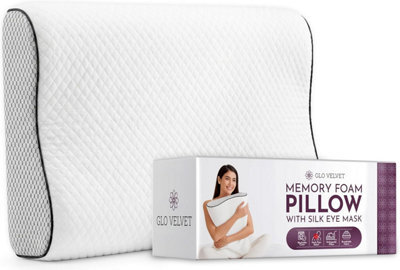 Zuvo Memory Foam Contour Pillow For Neck & Shoulder Support Orthopaedic Design Includes Free Sleep Eye Mask - image 1
