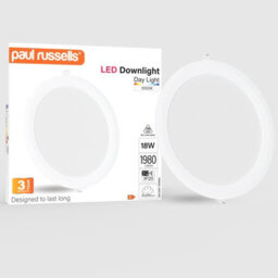 Paul Russells Led Round Panel Ceiling Lights, 18W 1980 Lumens, Spotlights, Ip20, 6500K Day Light, Pack Of 1 - thumbnail 1