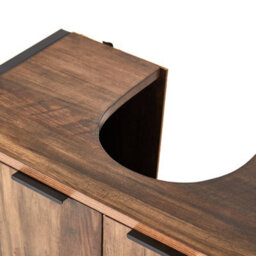 Thehotsale 60 X 30 X 60Cm Double-Door U-Shaped Under Sink Cabinet, Brown - thumbnail 6