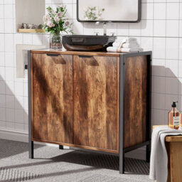 Thehotsale 60 X 30 X 60Cm Double-Door U-Shaped Under Sink Cabinet, Brown - thumbnail 2