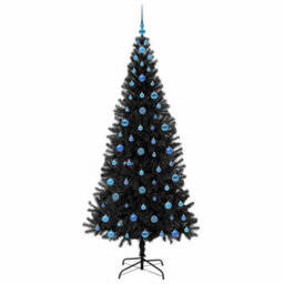 Vidaxl Christmas Tree With 300 Leds With Stand Black 210 Cm Pvc - thumbnail 4