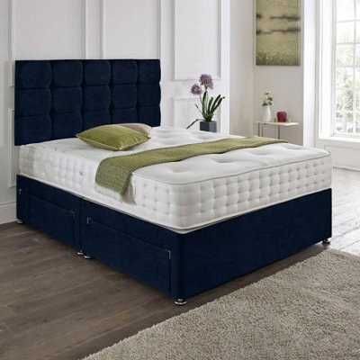 Dining Tables Rio Matching Headboard Divan Set, 2 Drawer On Same Side With Sprung 1500 Comfort Mattress - King - image 1