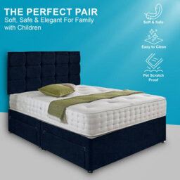 Dining Tables Rio Matching Headboard Divan Set, 2 Drawer On Same Side With Sprung 1500 Comfort Mattress - King - thumbnail 2