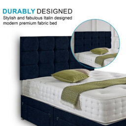 Dining Tables Rio Matching Headboard Divan Set, 2 Drawer On Same Side With Sprung 1500 Comfort Mattress - King - thumbnail 3