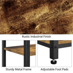 Yaheetech Rustic Brown 2 Shelves Wooden Side Table For Small Spaces - thumbnail 5