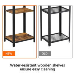 Yaheetech Rustic Brown 2 Shelves Wooden Side Table For Small Spaces - thumbnail 7