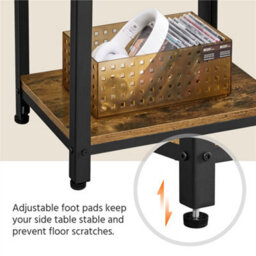 Yaheetech Rustic Brown 2 Shelves Wooden Side Table For Small Spaces - thumbnail 8