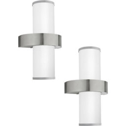 2 Pack Ip44 Outdoor Wall Light - Stainless Steel & Silver Lantern With E27 Bulbs - thumbnail 1