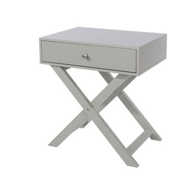 Core Products Grey X Leg 1 Drawer Petite Bedside Cabinet, H60.0Cm X W55.0Cm X D40.0Cm - image 1
