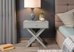 Core Products Grey X Leg 1 Drawer Petite Bedside Cabinet, H60.0Cm X W55.0Cm X D40.0Cm - thumbnail 6