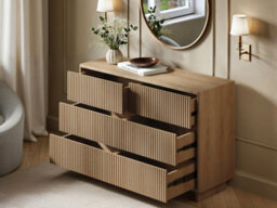 Solace+Co Velmor 2 Piece Ribbed Chest Of Drawers Set, Oak - thumbnail 5