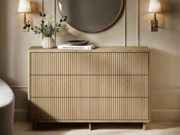 Solace+Co Velmor 2 Piece Ribbed Chest Of Drawers Set, Oak - thumbnail 4
