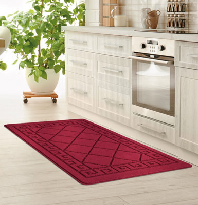 Smart Living Heavy Duty Machine Washable Runner For Hallway, Kitchen Non Slip Floor Mats, Door Mat 40Cm X 60Cm - Red - image 1