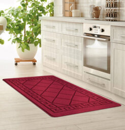 Smart Living Heavy Duty Machine Washable Runner For Hallway, Kitchen Non Slip Floor Mats, Door Mat 40Cm X 60Cm - Red