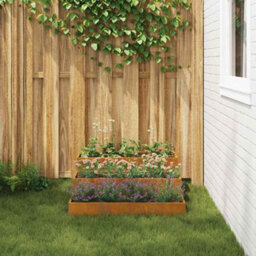 Berkfield Garden Planter Rusty 90 X 90 X 35 Cm Weathering Steel - thumbnail 4