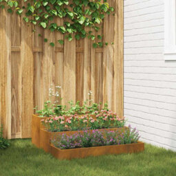 Berkfield Garden Planter Rusty 90 X 90 X 35 Cm Weathering Steel