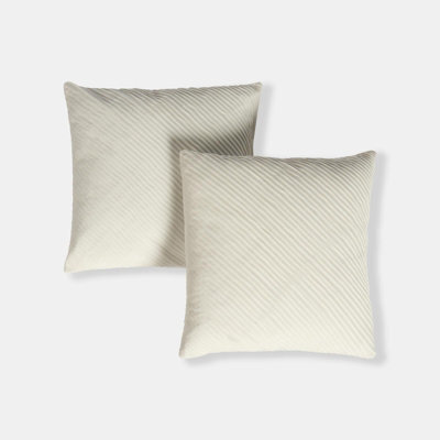 OHS 2 Pack Pleated Velvet Cushion Covers With Invisible Zipper - image 1