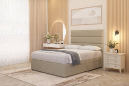 Somnior Beds Somnior Chambery Beige Linen Hybrid Pocket Sprung Orthopaedic Divan Bed Set With Upholstered Headboard - thumbnail 4