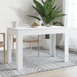 Vidaxl Dining Table White 120X60X76 Cm Engineered Wood