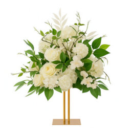 Sandra Chaircovers Wedding General 40Cm Ivory Artificial Flower Centrepiece, Silk Foam Arrangement, Elegant Table Décor For Weddings Events - thumbnail 3