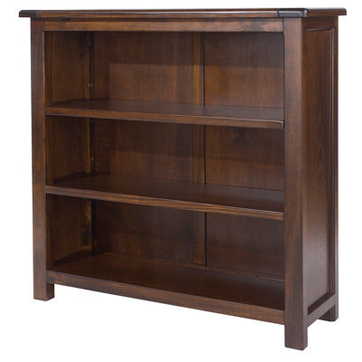 Core Products 3 Shelf Low Wide Bookcase, Rich Dark Brown Lacquer Finish, Boston Range H90.0Cm X W90.0Cm X D30.0Cm - image 1