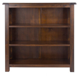 Core Products 3 Shelf Low Wide Bookcase, Rich Dark Brown Lacquer Finish, Boston Range H90.0Cm X W90.0Cm X D30.0Cm - thumbnail 2