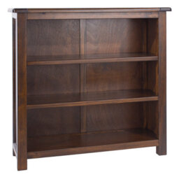 Core Products 3 Shelf Low Wide Bookcase, Rich Dark Brown Lacquer Finish, Boston Range H90.0Cm X W90.0Cm X D30.0Cm - thumbnail 3
