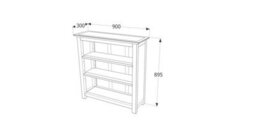 Core Products 3 Shelf Low Wide Bookcase, Rich Dark Brown Lacquer Finish, Boston Range H90.0Cm X W90.0Cm X D30.0Cm - thumbnail 6
