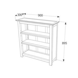 Core Products 3 Shelf Low Wide Bookcase, Rich Dark Brown Lacquer Finish, Boston Range H90.0Cm X W90.0Cm X D30.0Cm - thumbnail 4