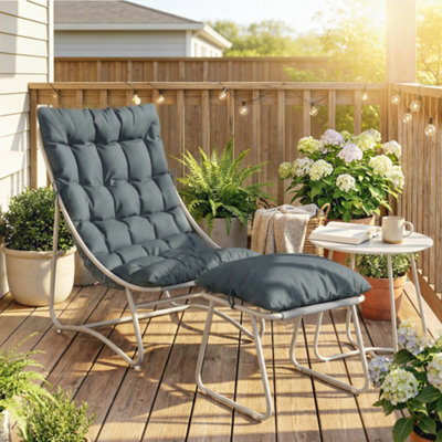 Outsunny 3 Piece Bistro Set, Outdoor Table And Chair Set With Footstool - image 1