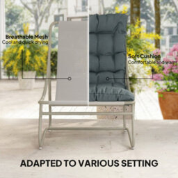 Outsunny 3 Piece Bistro Set, Outdoor Table And Chair Set With Footstool - thumbnail 5